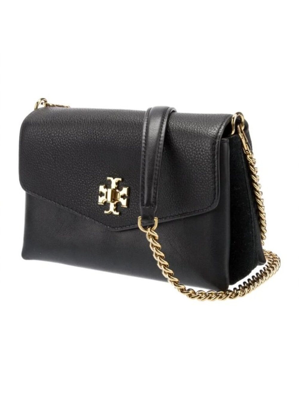 Tory Burch - Kira - Pebbled Leather - Chain Strap Crossbody Bag - Black